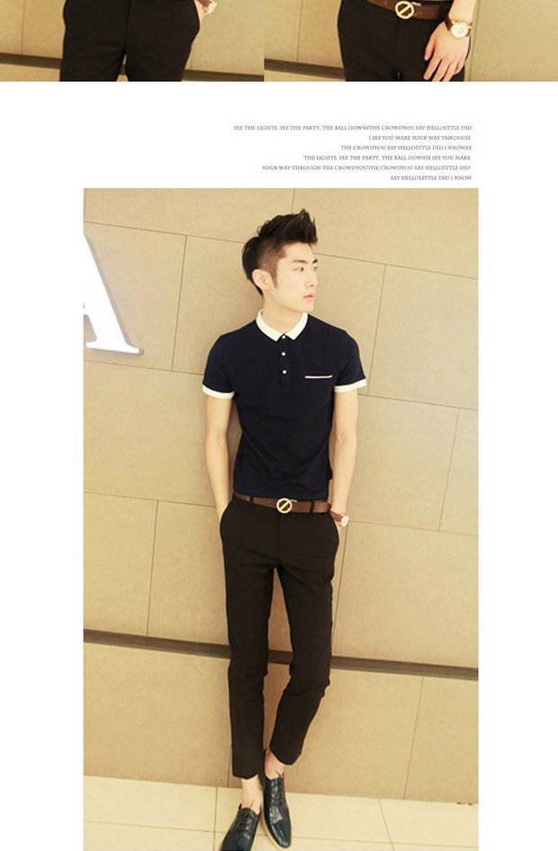 Áo thun cotton nam tay ngắn 2018 nam mới nửa áo thun tay lửng áo sơ mi nam cổ chữ v áo thun trắng áo thun polo nam