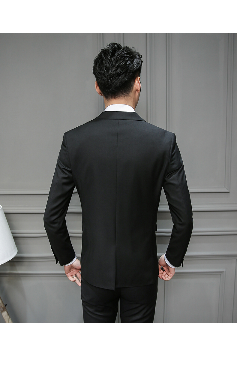 Ba mảnh phiên bản tiếng Hàn của bộ đồ vest nam đẹp trai tự tu trang phục chuyên nghiệp trang phục sinh viên đại học phù rể áo sơ mi nam