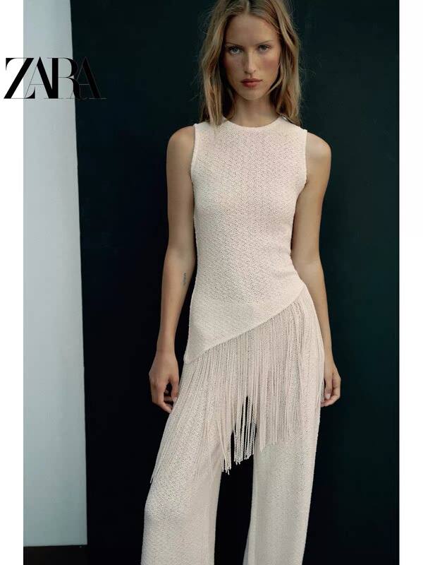 July Zara Domestic Genuine Product Purchasing Agent 5580250 Women's Tassel-Trimmed Vacation Style Top 5580/250 July Zara Domestic Genuine Product Purchasing Agent 5580250 Women's Tassel-Trimmed Vacation Style Top 5580/250