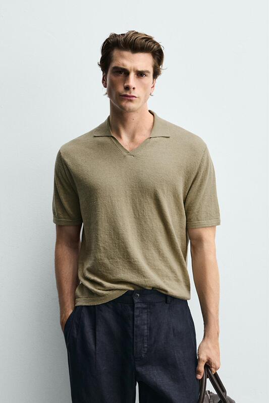 June Zara Domestic Genuine Product Purchasing Agent 2632/302 Men's Slim Fit Straight Knit Polo Shirt 2632302 502 June Zara Domestic Genuine Product Purchasing Agent 2632/302 Men's Slim Fit Straight Knit Polo Shirt 2632302 502
