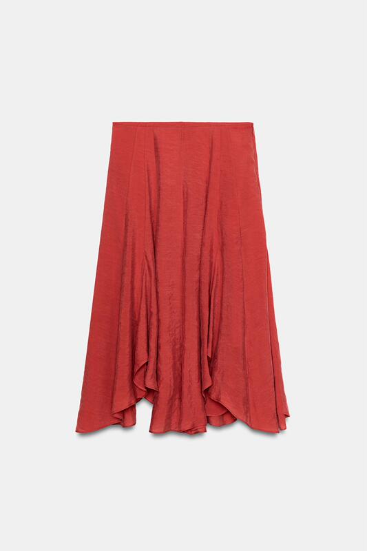 July Zara Domestic Genuine Product Purchasing Agent 2604/387 Women's Mid-Waist Asymmetrical A-Line Skirt 2604387 July Zara Domestic Genuine Product Purchasing Agent 2604/387 Women's Mid-Waist Asymmetrical A-Line Skirt 2604387