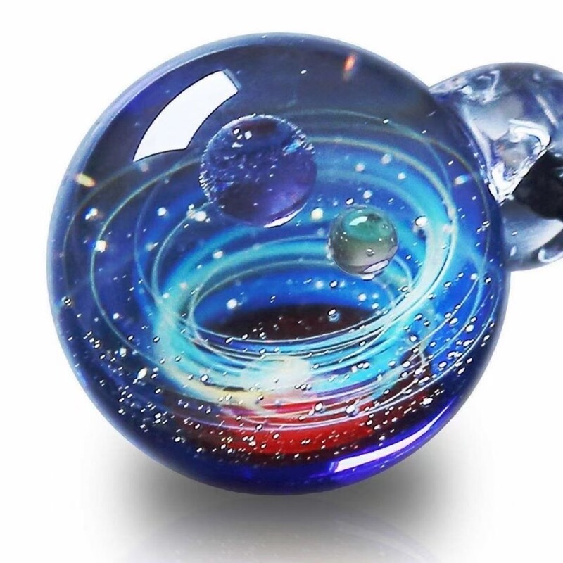 Starry Sky Ball Glass Ball Universe Glass Pendant Necklace Bracelet European and American Style Couple Gifts Valentine's Day Gift
