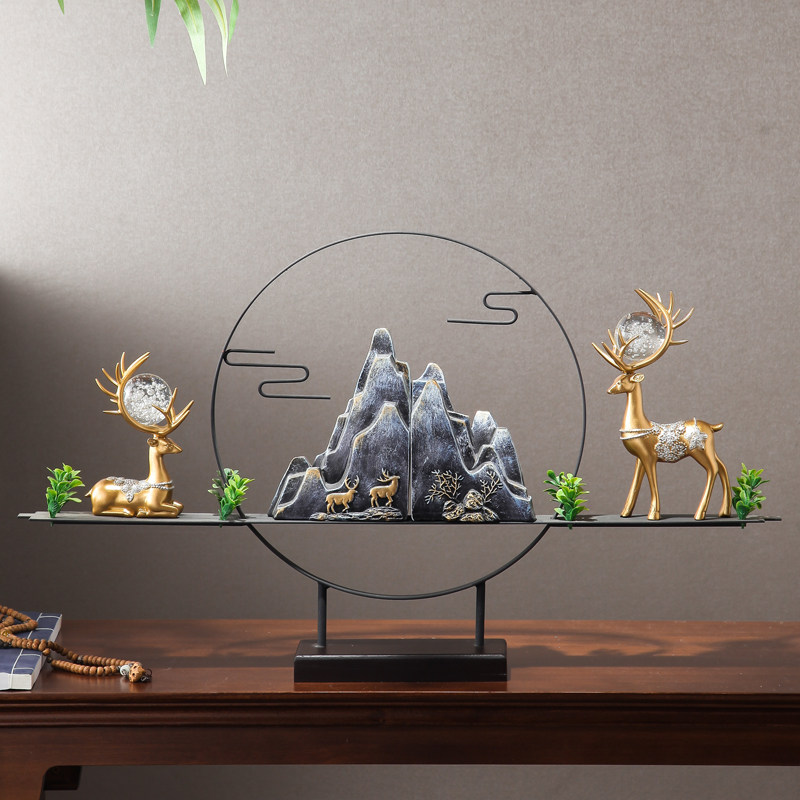 Living room entrance rockery decoration hotel lobby new Chinese decoration model room software office creative decoration