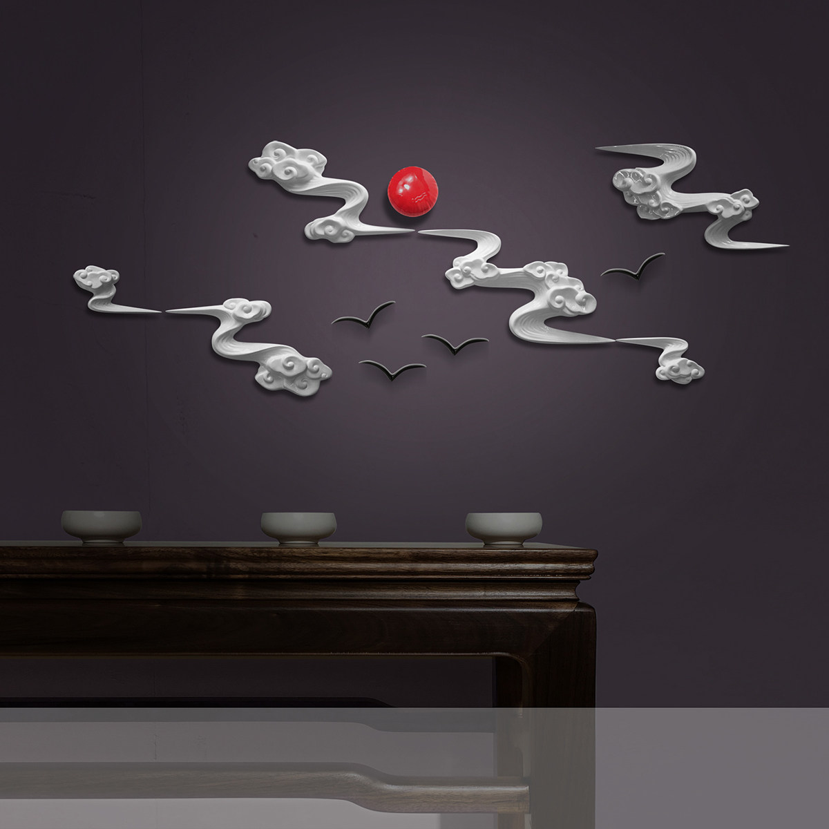 Chinese-style living room TV background wall hanging porch retro wall hanging creative restaurant hot pot shop wall decoration