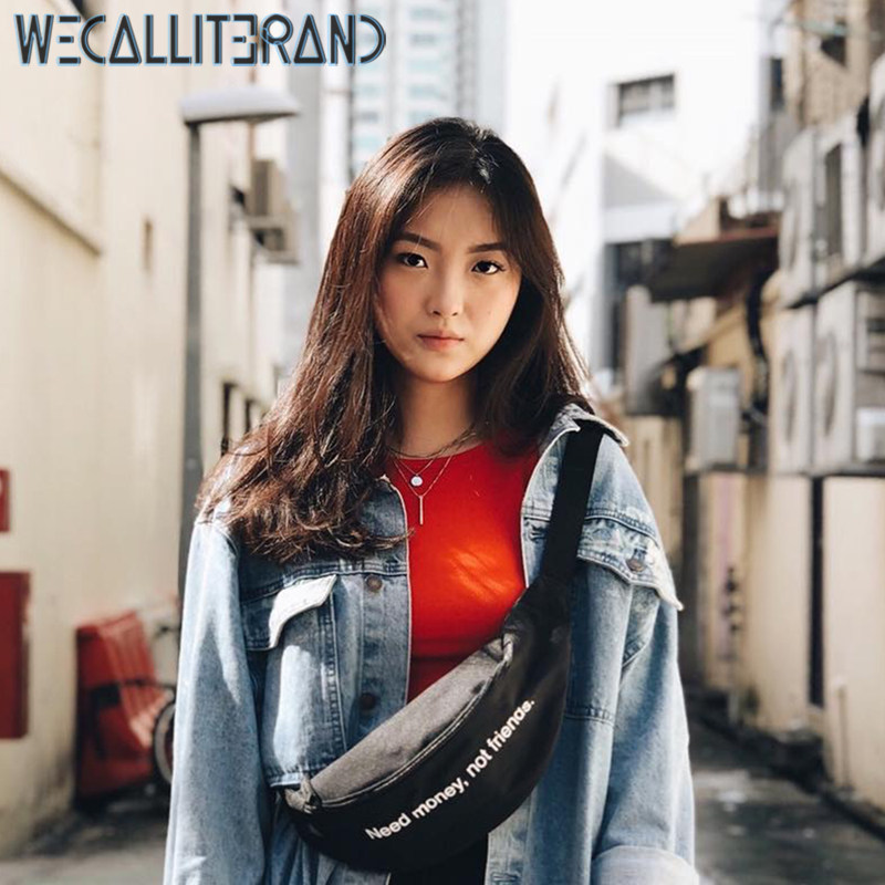 WCIB Spot Fuck Art Make Tees F A M T Famt Words Flocking One Shoulder Messenger Waist Bag