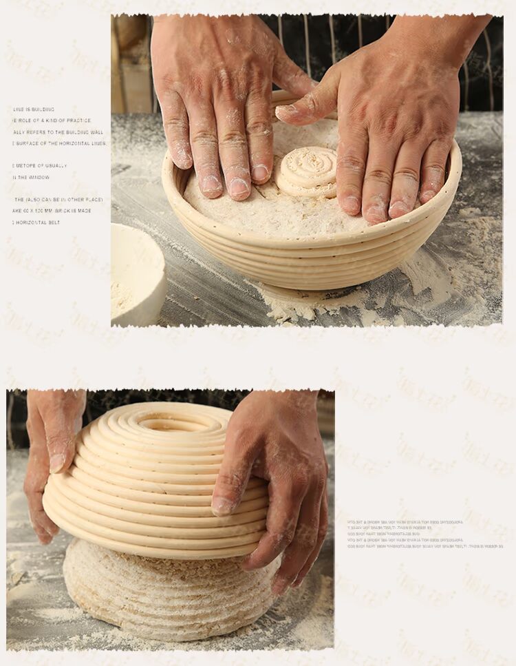 Giỏ bánh mì châu Âu rỗng lên men bát tròn khuôn nướng mây mây khay tay dệt tự làm khuon banh trung thu