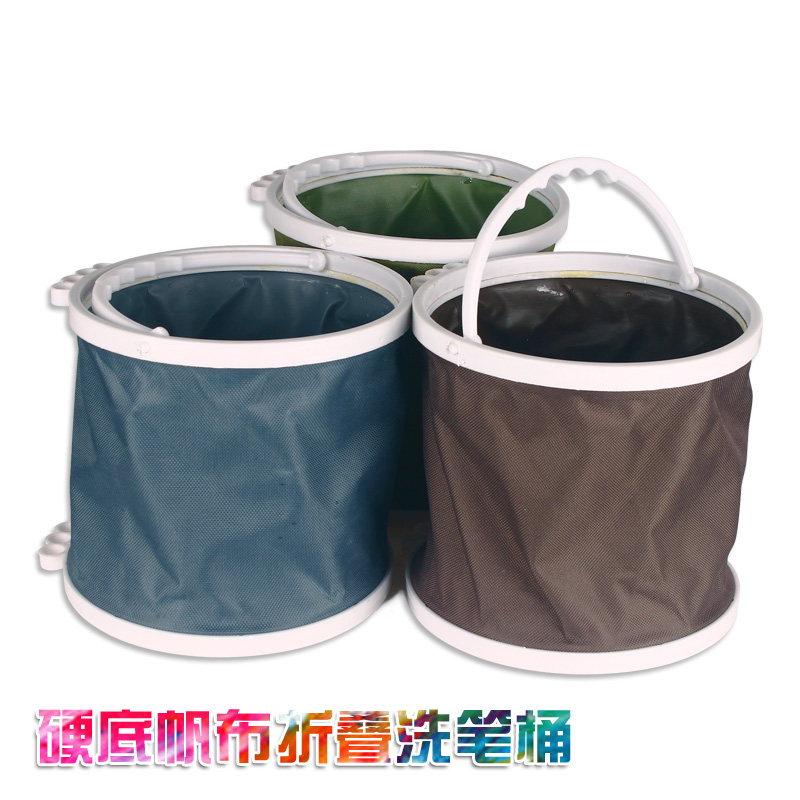 Folding Bucket Thickening of Hard Bottom Canvas Folded Barrel Fine Art Supplies Wash and drain