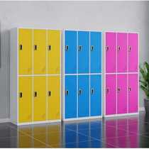 Colored iron locker staff locker with lock six-door bag storage locker gym bathroom changing wardrobe shoe cabinet