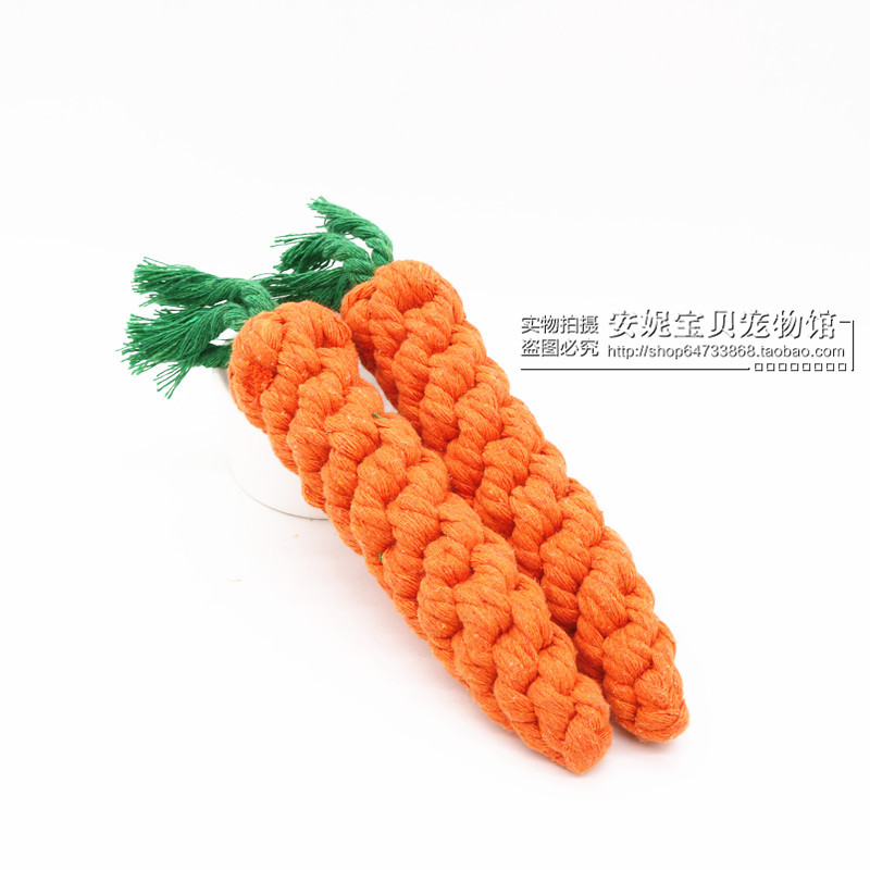 Pet Cotton Rope Toy Dog Handwoven Carrot Dog Teeth Cleaning Bite Resistant Supplies