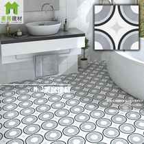 Retro art café color balcony small flower brick Nordic toilet toilet wall ground tile Moroccan kitchen flower sheet