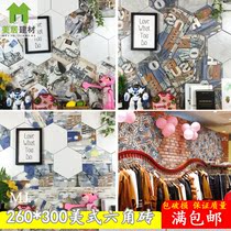 Small tile toilet tile kitchen wall tile American tile hexagonal tile hexagonal floor tile art