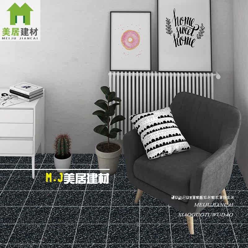 Powder room kitchen flower tiles floor tiles wall tiles Nordic black and white terrazzo tiles wear-resistant non-slip balcony floor tiles 250