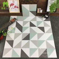 Nordic color art geometric tiles kitchen non-slip floor tiles bathroom wall tiles flower pieces retro tiles 300