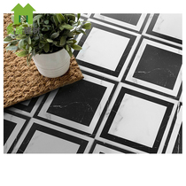  Nordic modern simple black and white tiles 200 Geometric lines Kitchen wall tiles Bathroom restaurant floor tiles Tiles 300