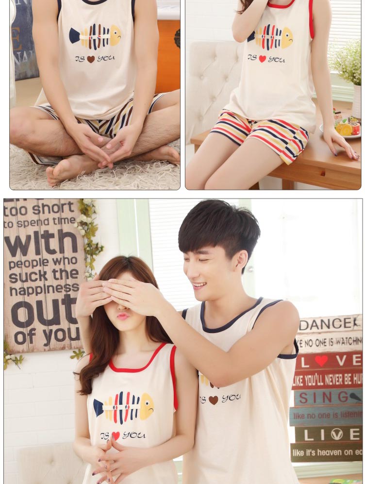Mùa hè cộng với kích thước vài bộ đồ ngủ vest quần short phụ nữ dễ thương phim hoạt hình bông đồ ngủ nam không tay nhà dịch vụ đồ siêu nhân