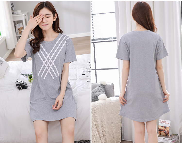 Mùa xuân và mùa thu bông nightdress phim hoạt hình mùa hè ít phụ nữ bông ngắn- tay đồ ngủ váy Hàn Quốc phiên bản của xl dịch vụ nhà