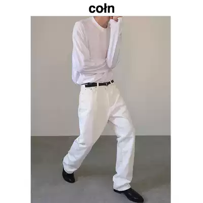 COLN Classic) Classic series) over long white pants white loose straight pants