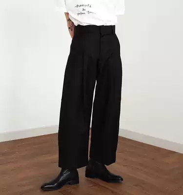 Coln is so good to cry ten thousand good-looking crisp version thick loose straight tube high waist suit pants