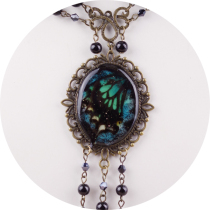 Dark Night Butterfly Wings Butterfly Wings Length Dual-use Drop Glue Necklace-Gothic Wind Lolit Accessories Sweater Chain