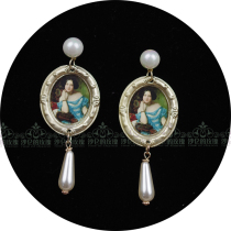 Original * neoclassical * oil painting drop pearl earrings earrings elegant baroque CLA Lolita