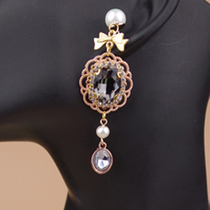 Original * Cinderella * gorgeous palace gem pearl earrings retro Lolita tea will be accessories