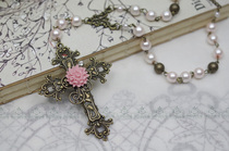 Original ~ Classical Lolita * flower and cross * retro palace sweater chain long necklace-68