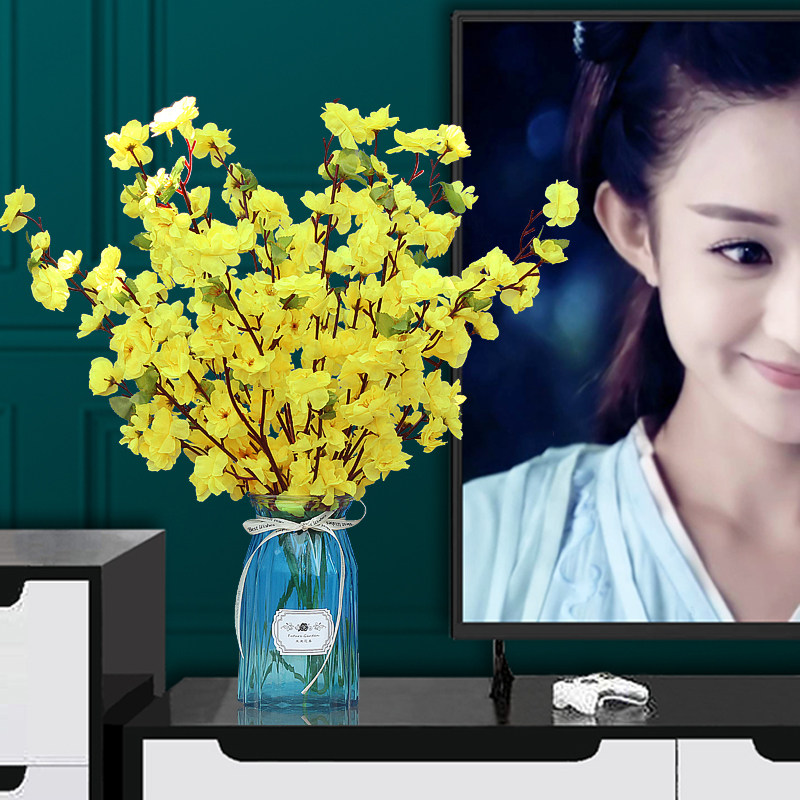 Fake flower peach blossom simulation flower living room decoration table top decoration table bouquet drying flower silk flower plastic flower wedding arrangement