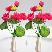 Living room decorated with plastic flowerpots planted for Buddhas emulated lotus Buddhist table swing piece lotus flower for flowers and flowers and dried flowers