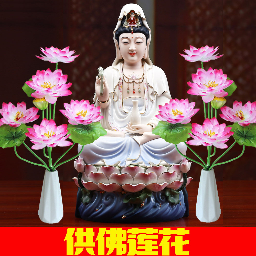 For flowers Buddha front flower for the Buddha Lotus Buddhist Hall Fotaway lotus flower pendulum, emulated floral decoration for the home swing and dried flowers