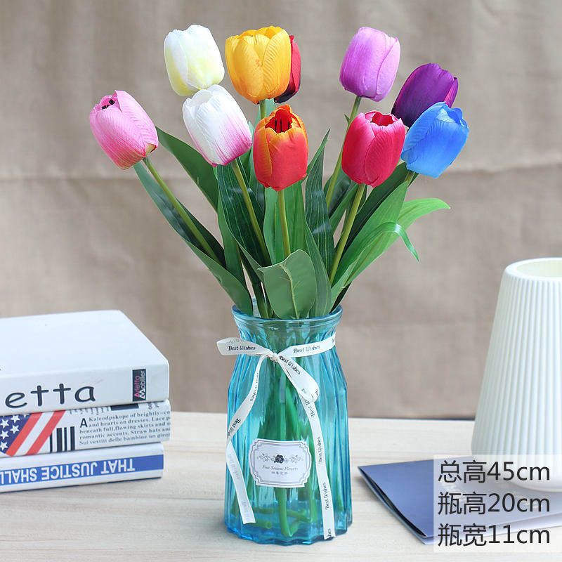 Tulip Emulation Flower Fake Flowers 10 Kits Plastic Dry Bouquet Furnishing home Decorative Living Room Table Flower Arrangement Art