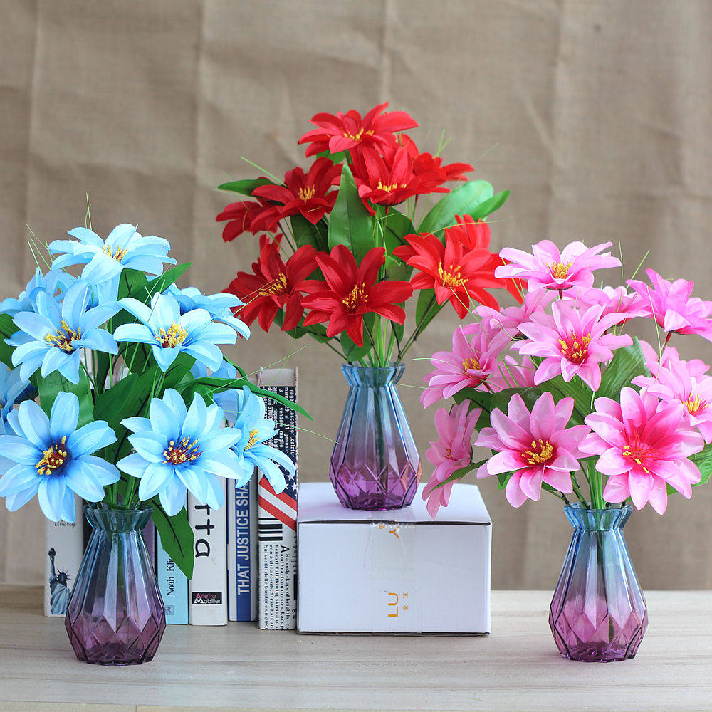 Living Room Tabletop Decoration Flower Emulation Flower Rose lily Fake Flowers Peach Anti-Real Sunflower Table Flower Plastic Drying Flowers