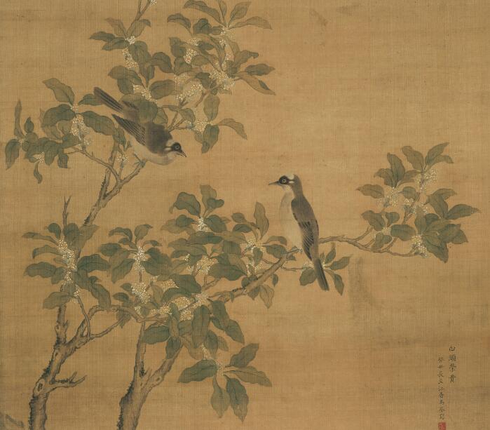 Qingma Tsuen < white head Ronggui figure vertical shaft > electronic picture decoration spray painting identification of the painting material of the country