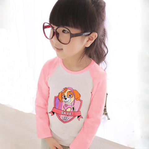 Áo thun nữ tay dài cho bé gái áo thun cotton mỏng 2018 xuân hè mới cho bé trai và quần áo trẻ em đội Wang Wang áo thun bé trai cao cấp