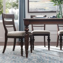 And New Year Mejia American retro full solid wood dining table and chairs combined rectangular dining table 6 people sitting dining room furniture dining table