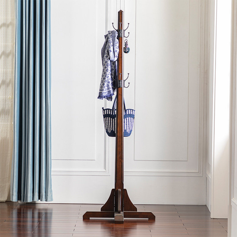 And year Mejia American solid wood Clothes hat rack Bedroom shoes cap clothes rack living room room floor hanging clothes hanger