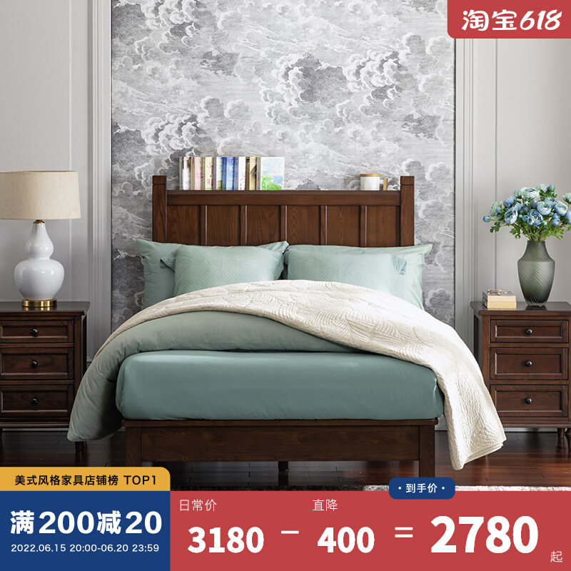 And New Year's Home Pure solid wood American furniture Legs Children Bed Teenagers Girls Boys Elementary School Kids Single Small Beds