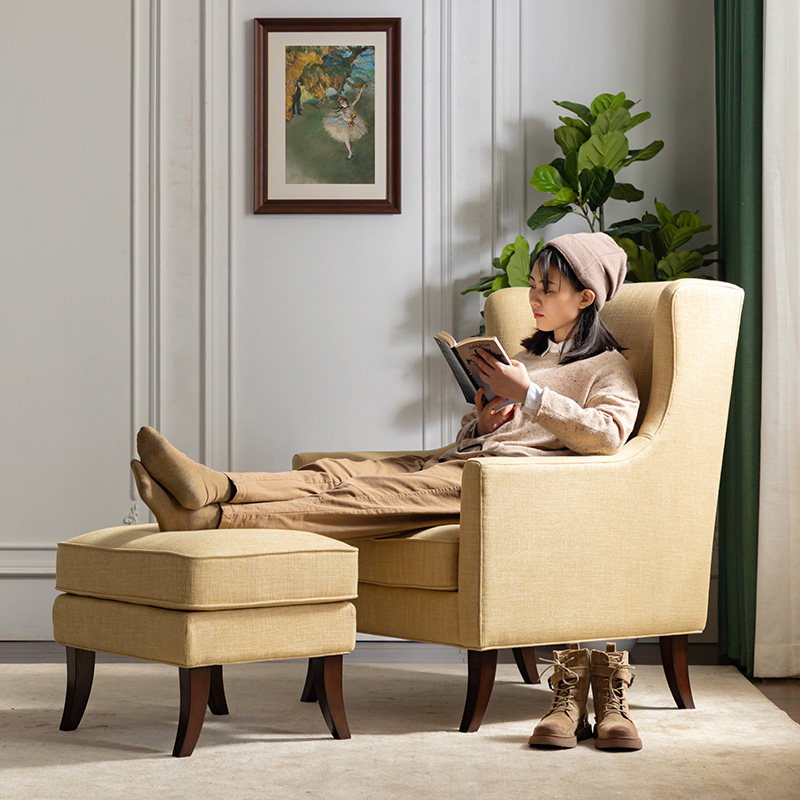 And years Mejia American retro cloth Art Single sofa Small family style Living room Bedroom Furniture Casual Chair Tiger Chair-Taobao