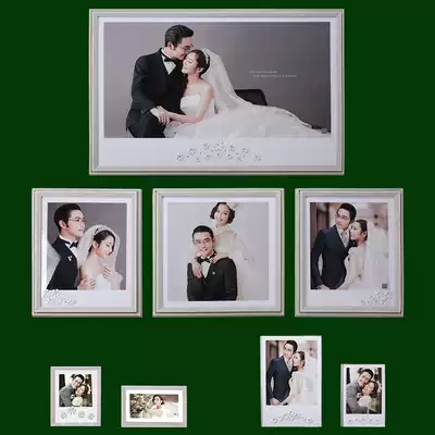 High-end wedding photography eight-piece wedding photo enlargement wall-hanging combination production creative photo frame plus photo
