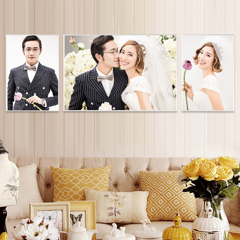 Wedding photo photo frame Crystal hanging wall photo wall Custom enlarged flush imprinted wood prints made with photo making without frame drawing