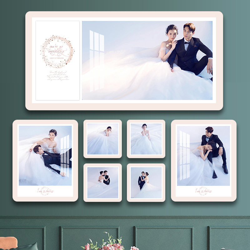 Wedding Dress Photos Magnify Hanging Wall Custom Photo Photo Frame Composition 48 Inch to make photo gallery Wedding Photos CRYSTAL PHOTO WALL