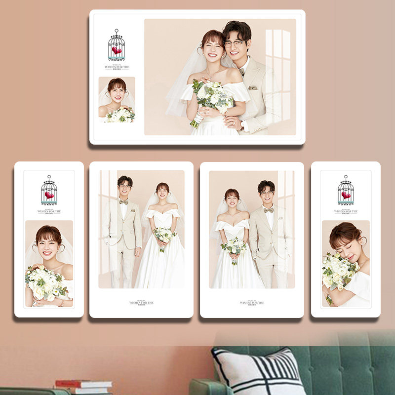 Crystal print photo frame photo custom high-end photo studio wedding photo wall combination wedding photo enlargement hanging wall