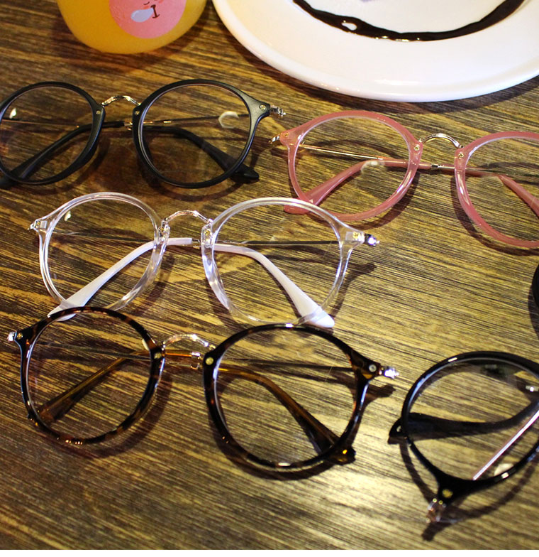 Hàn Quốc ulzzang retro kim loại đơn giản Nhật Bản mềm mại em gái kính gọng tròn gọng kính đôi nữ khung kính mắt anna