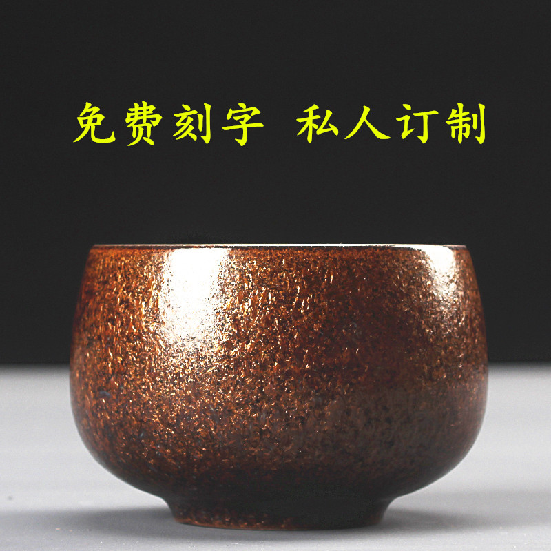 Kiln silver cup 999 sterling silver master cup ceramic kung fu gilt silver tea cup handmade tea cup household single cup