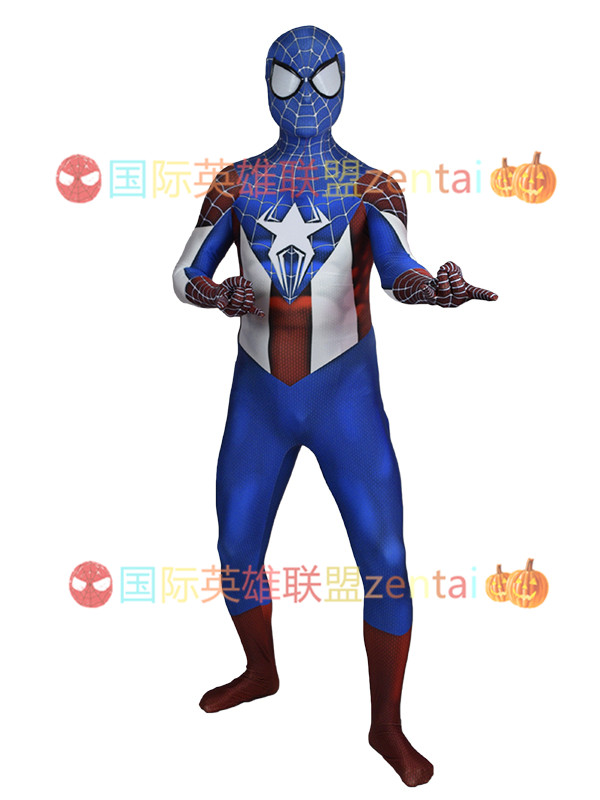 The latest Spider-Man Captain America fit version zentai tights Super Captain America cosplay suit