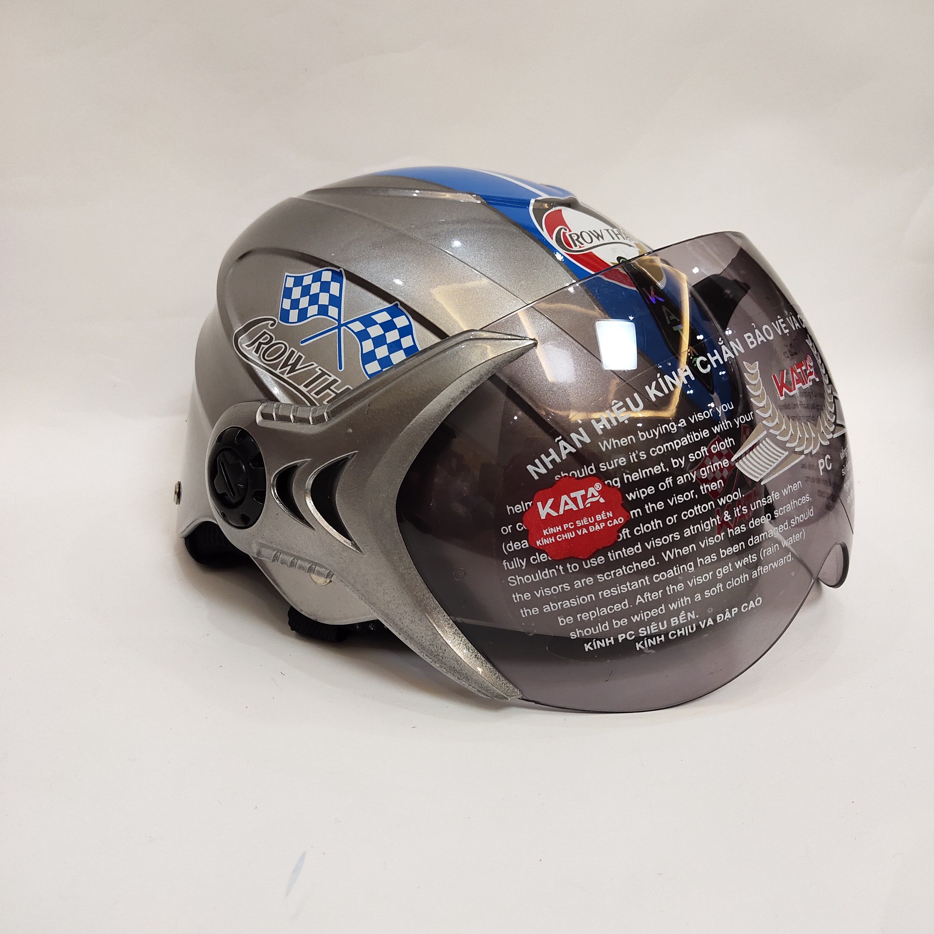 Vietnam's new ROWTHA locomotive safety helmet imports helmet tea colour goggles half helmet circumference 54-58cm 