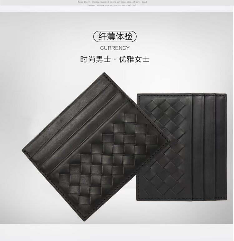 Calf leather dệt thẻ siêu mỏng gói giấy phép lái xe bằng da chủ thẻ nam và nữ cặp vợ chồng thẻ kinh doanh thẻ ngân hàng thiết lập thủy triều ví nữ