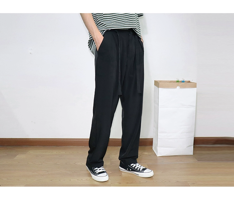 Chen Zhiwen phần mỏng phù hợp với quần Hàn Quốc rủ thẳng chân rộng quần giản dị quần nhỏ quần cổng gió xu hướng quần - Suit phù hợp