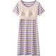 ຊຸດປະຈຳຕົວແບບ Modal striped home dress ແຂນສັ້ນມີ pads ເຕົ້ານົມຂອງແມ່ຍິງຊຸດຊັ້ນໃນ summer ເສັ້ນດ່າງທີ່ມີຊຸດຄໍເຕົ້າໄຂ່ທີ່ປະສົມປະສານ
