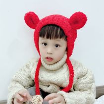 Childrens hat baby autumn and winter Korean warm cap boy girl cute bear shape ear protection hat tide