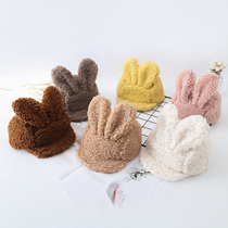 Winter childrens duck tongue hat baby cashmere ear protection padded plus velvet warm plush hat baby hat tide